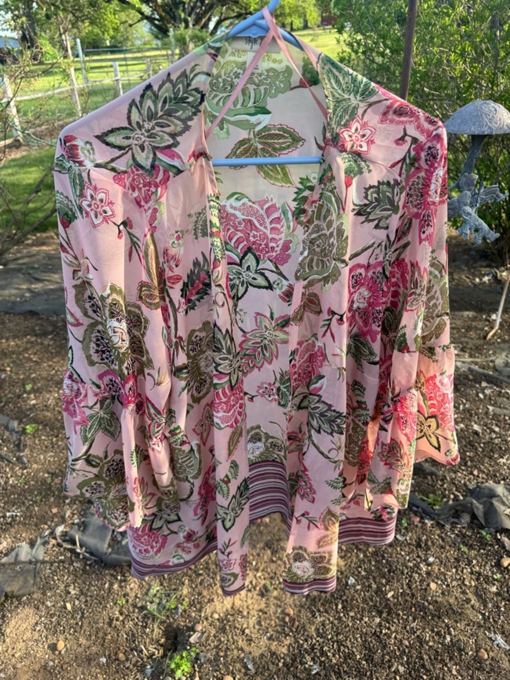 Style & Co. Pink Floral Tunic with Green Accents